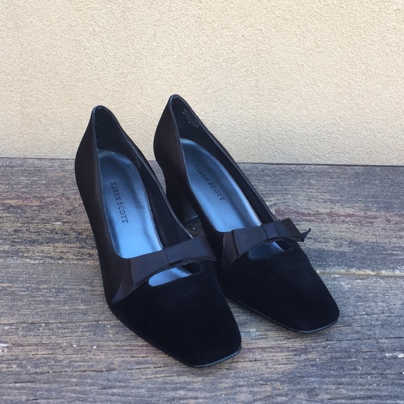 Karen Scott Shoes - 3/$20{Karen Scott}Twilight Black Velvet&Satin Pump